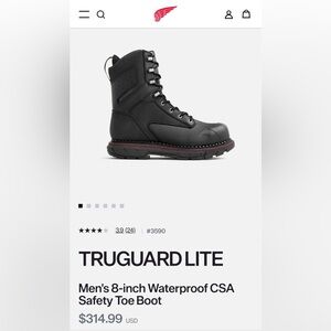 Red Wing Shoes Black Truguard Lite Boots